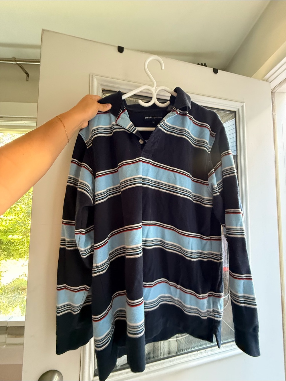 Siegfried by Campagna Striped Rugby Polo Shirt | Size L